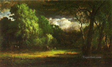  Inness Pintura - Medfield Massachusetts paisaje tonalista George Inness bosque